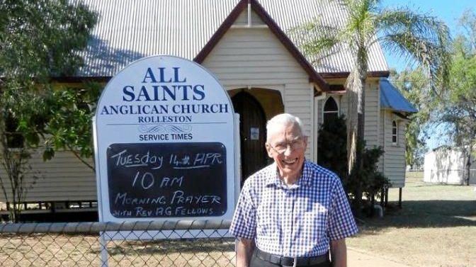 LIFE'S WORK: Fr Arthur Fellows in 2017 returned to preach at one of his favourite parishes, Springsure, where his father had served before him in 1923. He said there's nothing like being rector of a country parish.