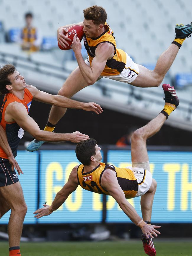 Tim O’Brien launches for a mark of the year contender.
