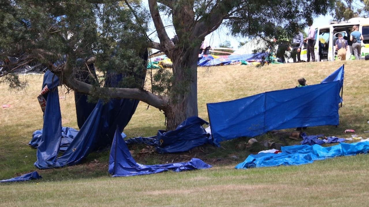 Seven children were on the jumping castle when it was lifted into the air. Picture: ABC News