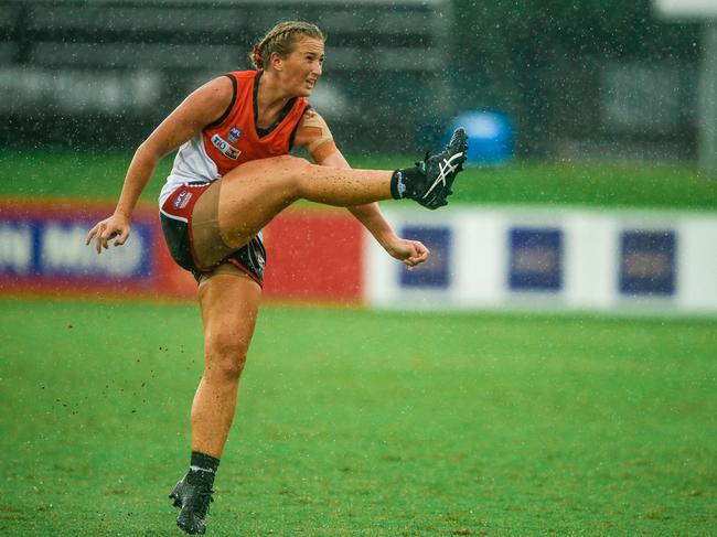 The Territory's Mikayla Ward was a standout for the women's side that went up against Glenelg. Picture Glenn Campbell