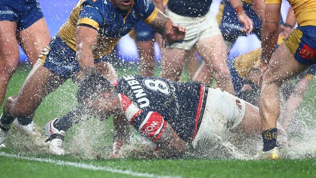 The surface copped a hiding after the Roosters vs Eels game last season. Credit: NRL Images.