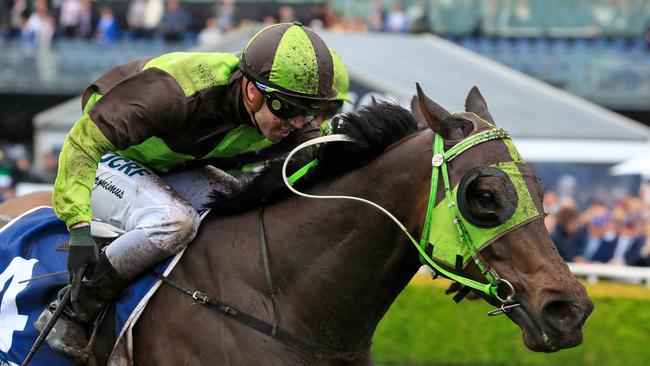 Adam Hyeronimus on Belflyer wins race 5 The Kosciuszko during Sydney Racing at Royal Randwick Racecourse on October 13, 2018 in Sydney, Australia. (Photo by Mark Evans/Getty Images)