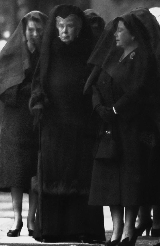 Then-Princess Elizabeth (now Queen Elizabeth), Queen Mary (then The Queen Mother), and Queen Elizabeth, the late King's wife. Picture: Hulton-Deutsch Collection/CORBIS/Corbis via Getty Images