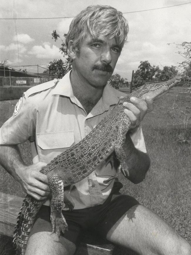 Conservation Commission Ranger Ross Belcher with the crocodile found in the Jingili Water Gardens.