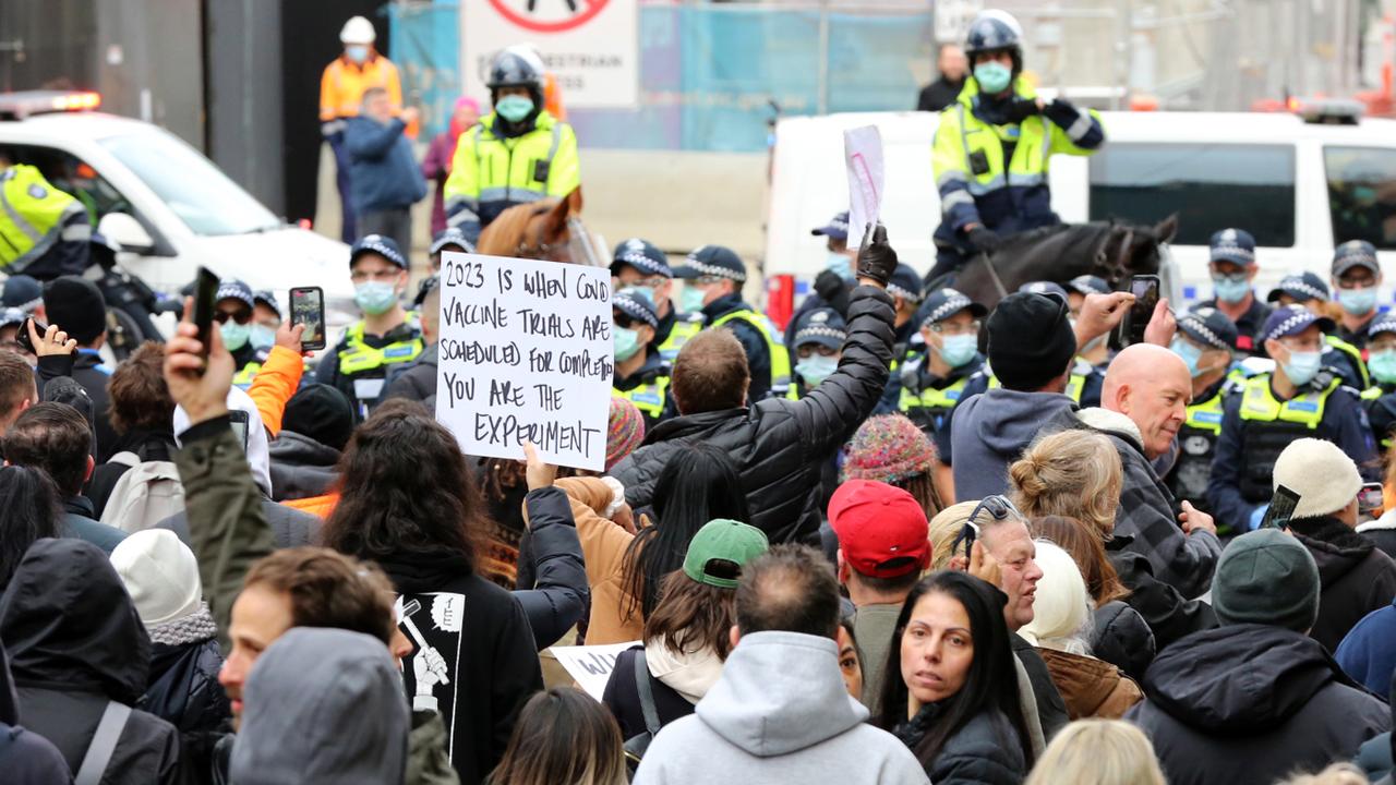 Thousands gathered in the CBD. Picture: Matrix