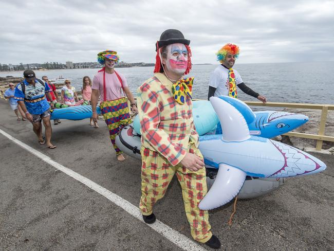 Clowning around. Left to right: Michael Chow, Simon Fagence and David Zandberg. (AAP IMAGE / Troy Snook)