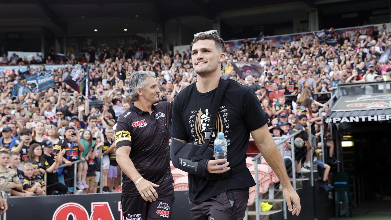 Captain Nathan Cleary, as the Penrith Panthers hold their Premiers Parade and Stadium Celebration for winning the NRL Grand Final in October. Picture: Tim Hunter.