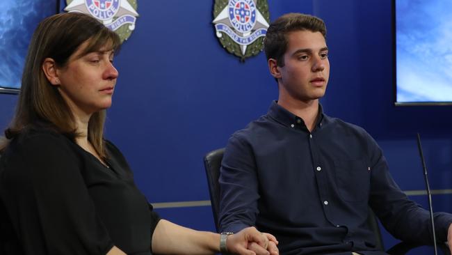 Paul Virgona wife Antoinette and son Luca speak for the first time after the murder. Picture: AAP