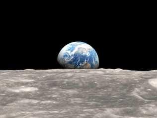 EARTHRISE: The picture that inspired humanity 50 years ago, a living planet seen from a dead one. Picture: Contributed