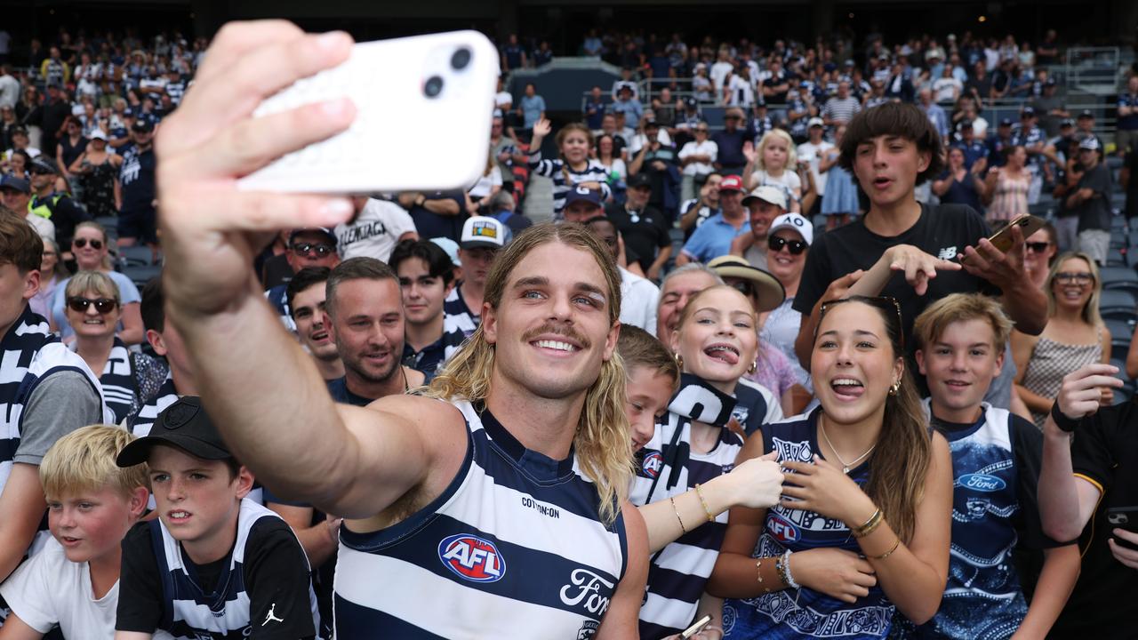 Smith greeting fans after the round one victory, Australia. (Photo by Daniel Pockett/Getty Images)