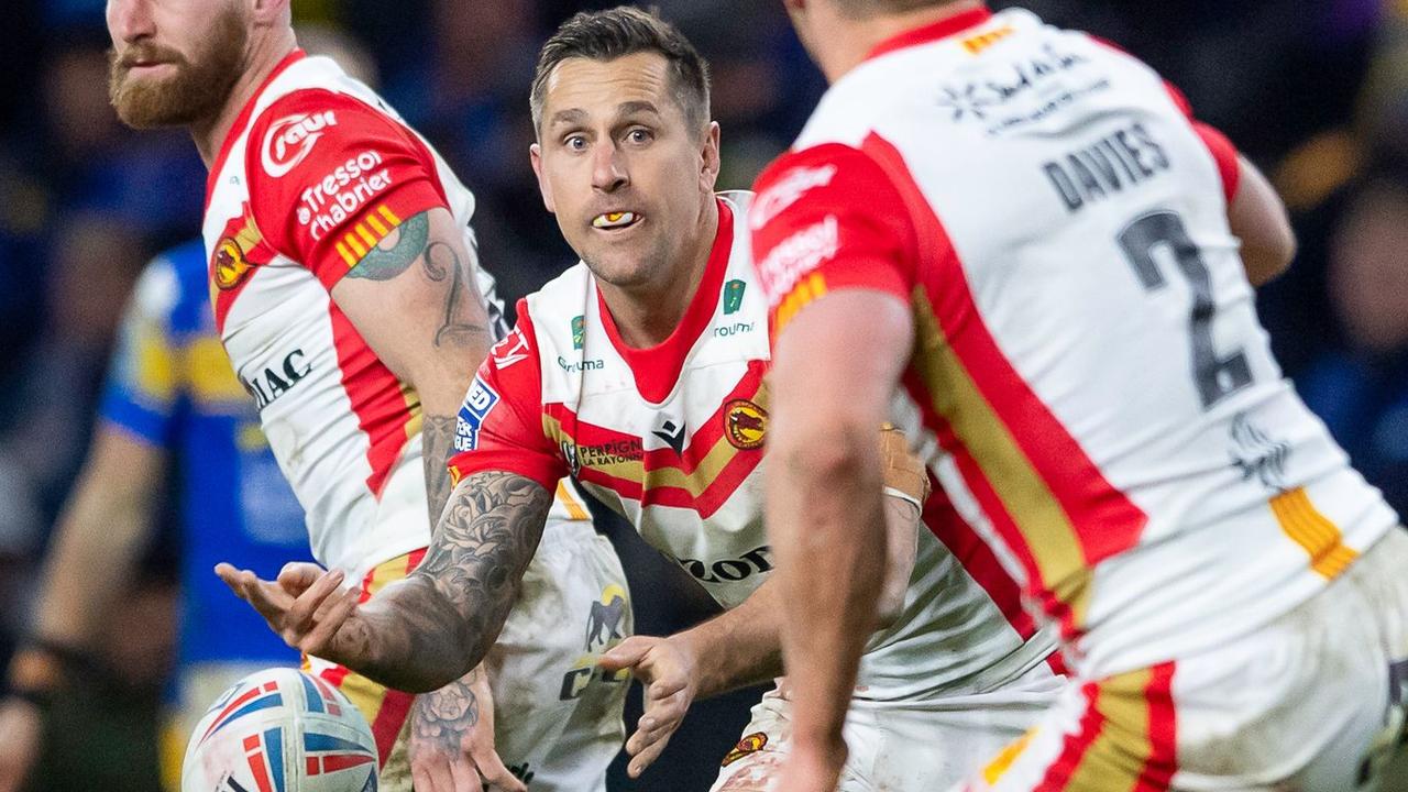 Mitchell Pearce playing for Catalans Dragons. Supplied