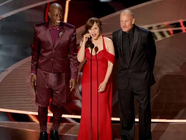 Wesley Snipes, Rosie Perez, and Woody Harrelson. Picture: AFP