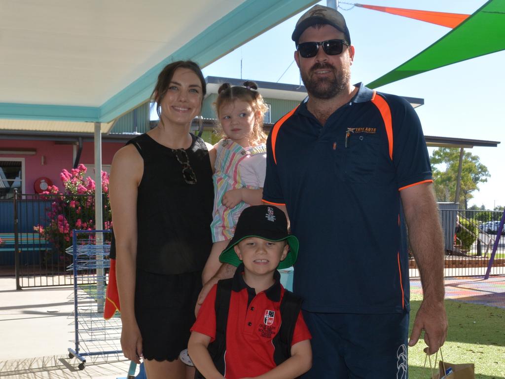 Mitchell, Colt, Brianna and Georgia on the first day of school at Our Lady of Southern Cross College