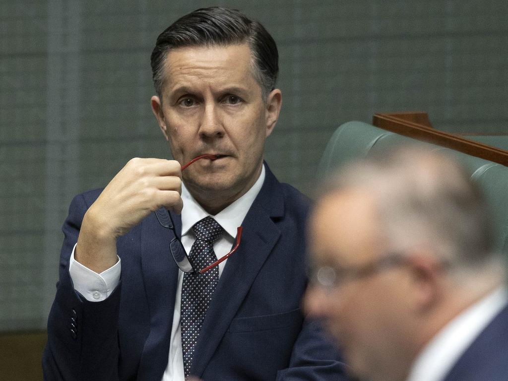 Mark Butler with Anthony Albanese at Parliament House in Canberra. Picture: NCA NewsWire / Gary Ramage