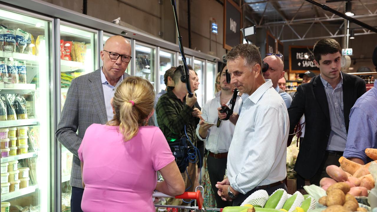 Leader of the Opposition Peter Dutton while on the Federal Election campaign trail in Nowra. Picture: Adam Head / NewsWire