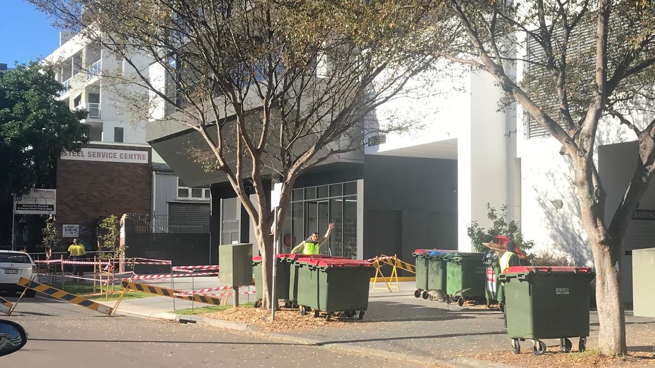 The basement car park where the cracks have appeared was cordoned off. Picture: Supplied.