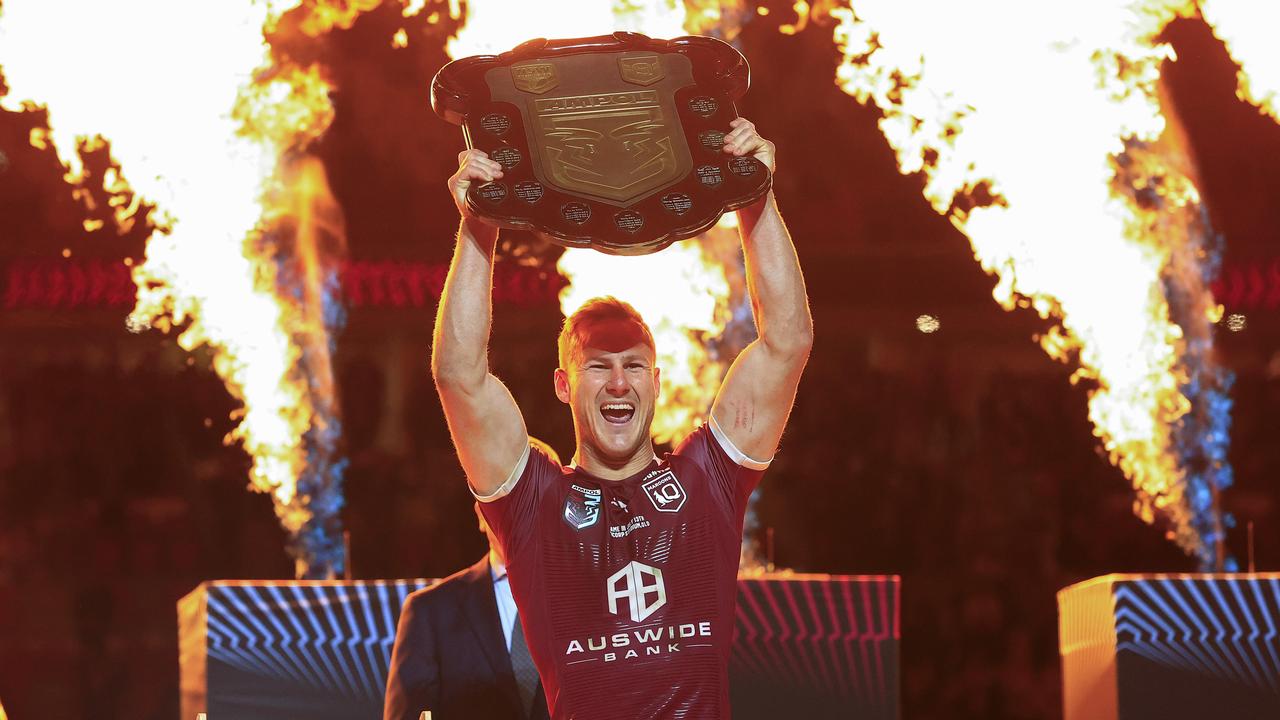 Daly Cherry-Evans celebrates winning the 2022 State of Origin series. Picture: Adam Head