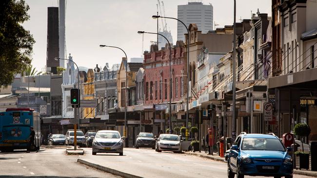 Oxford St in Paddington, where there is a plan to halve the number of traffic lanes to accommodate a new cycleway on Oxford St, between Paddington Gates and Taylor Square. Picture: Julian Andrews