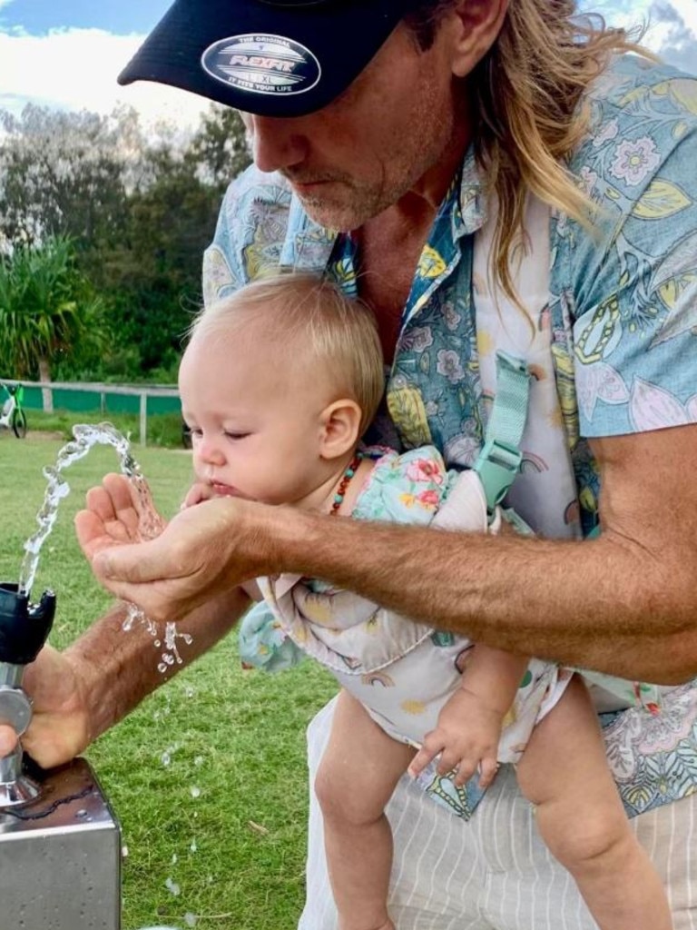 Mr Gaut and their daughter have been busy spending time outdoors. Picture: Instagram@dan__gaut