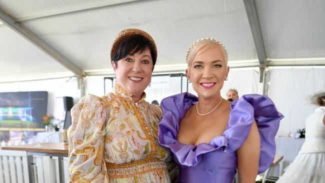 Ladies Day socials at Cluden. Cr Ann-Maree Greaney and Alicia Collings. Picture: Evan Morgan