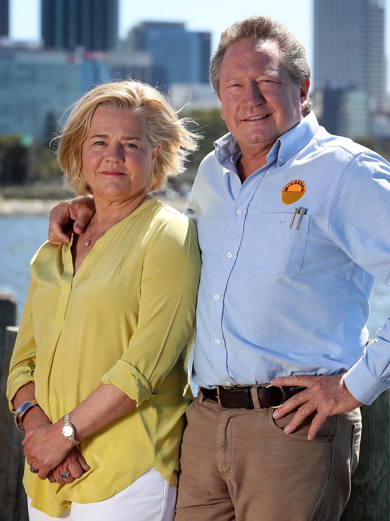 Minderoo Foundation founders Andrew and Nicola Forrest. Picture: Colin Murty