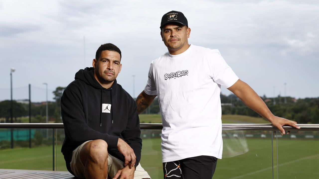 abbitohs Cody Walker and Latrell Mitchell at Heffron Park in Maroubra. Picture: Richard Dobson