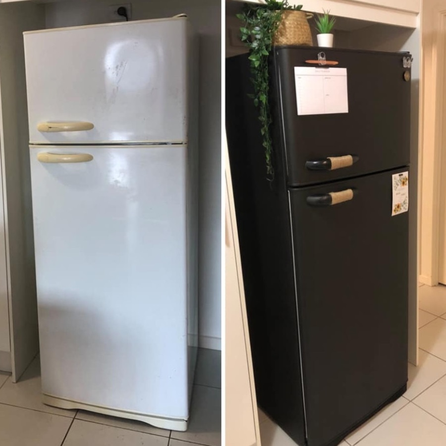 Before & After: Vintage Repainted Refrigerator