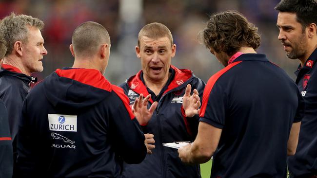 Melbourne’s brains trust has plenty to ponder ahead of Monday’s draft. Picture: AAP Image/Richard Wainwright.