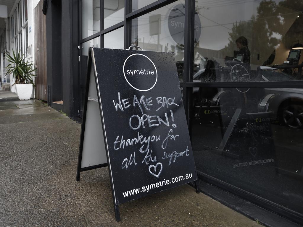 A gym in Sydney prepares to reopen after restrictions. Picture: Ryan Pierse/Getty Images