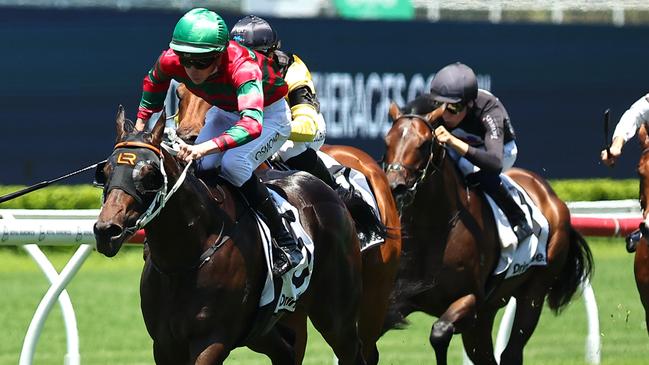 SYDNEY, AUSTRALIA - JANUARY 04: Benjamin Osmond riding Rivellino win Race 1 Drinkwise Mdn Plate during Sydney Racing at Royal Randwick Racecourse on January 04, 2025 in Sydney, Australia. (Photo by Jeremy Ng/Getty Images)