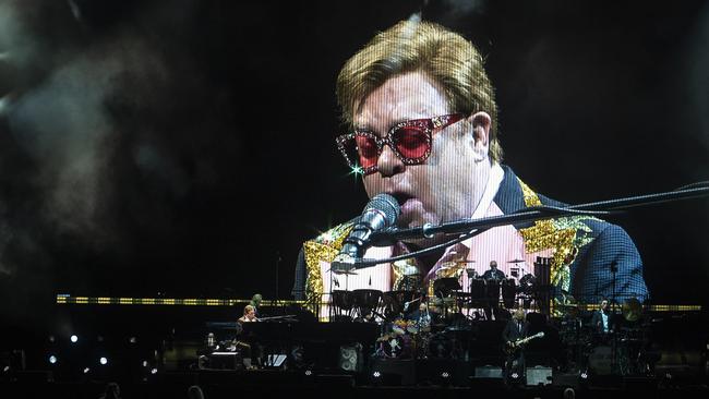 Elton John nailed his appearance in the UK’s COVID-19 vaccine promotional campaign. Picture: Matt Taylor.