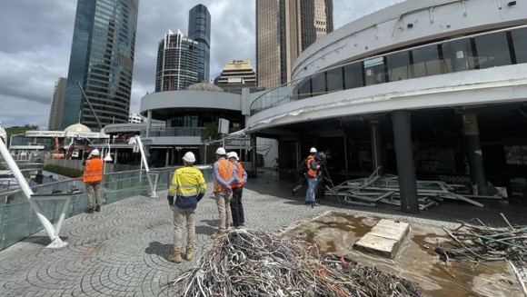 March 2023: Demolition of Eagle Street Pier. Picture: Steve Pohlner