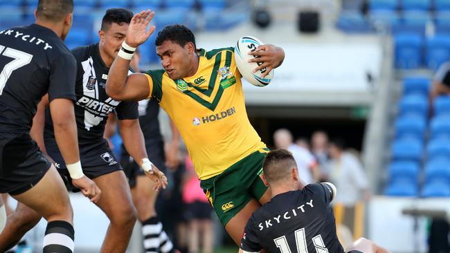 Tevita Pangai Jr Junior in action for the Junior Kangaroos in 2015. Picture: Adam Head