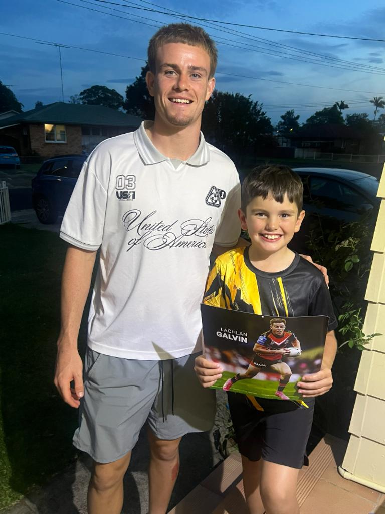 Lachlan Galvin with Hendrix Cribbs.
