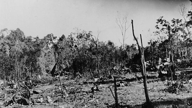 The crash site of the US Flying Fortress in 1943.