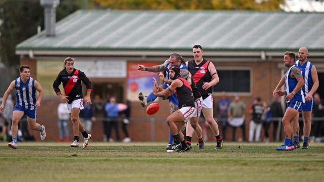 WRFL: Albanvale and Braybrook clash. Picture: Andy Brownbill