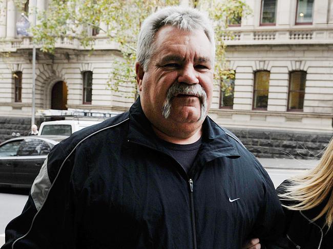 Peter “Skitzo” Hewat outside the Melbourne Supreme Court. Picture: Ellen Smith