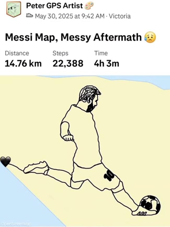 The epic end result of his five-year sketch of Lionel Messi.