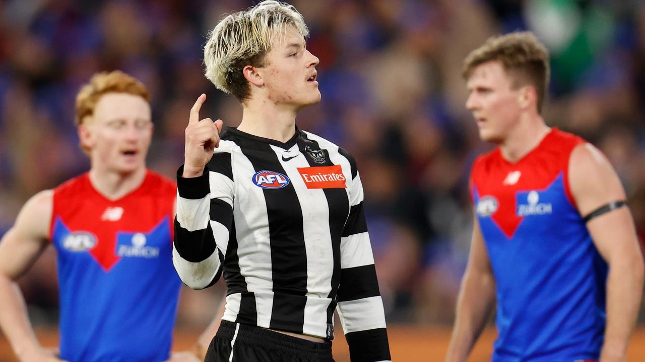 Jack Ginnivan and the Pies are on the rise, but what’s happened to the Dees? Picture: AFL Photos/Getty Images