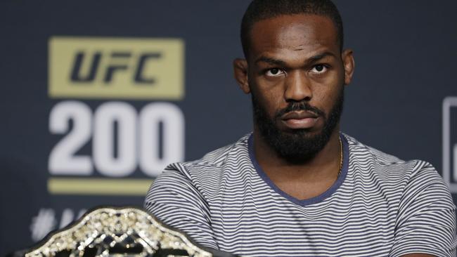 Jon Jones attends a UFC 200 mixed martial arts news conference.