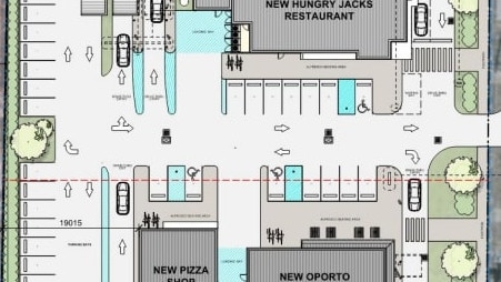 A floor plan of the proposed fast food hub.