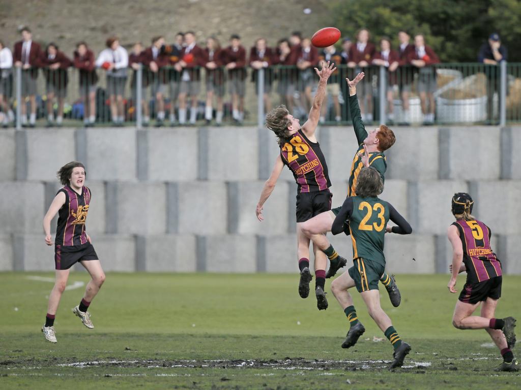 Hutchins 2nd XVIII versus St Patricks in the Sports Association of Independent Schools Australian Rules grand final. Picture. PATRICK GEE