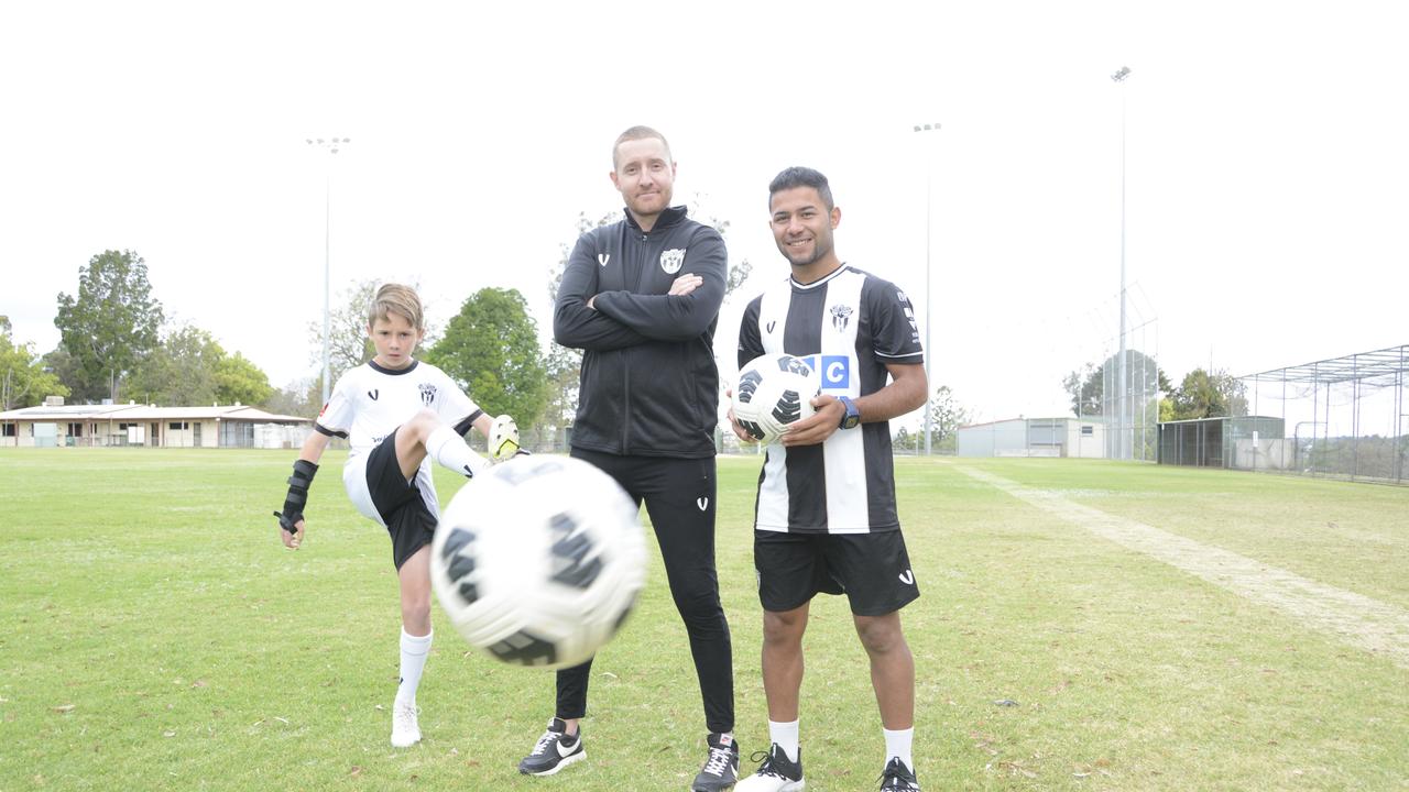 Willowburn junior Dylan Cussrow shows off his skills to Adnan Alharoni and Gerard Alchin.