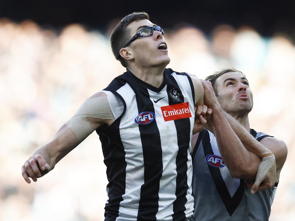 Mason Cox is almost certain to win another deal at Collingwood. Picture: Getty Images