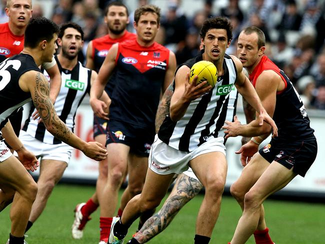 Collingwood’s Scott Pendlebury showed some class in a dull contest. Picture: Wayne Ludbey