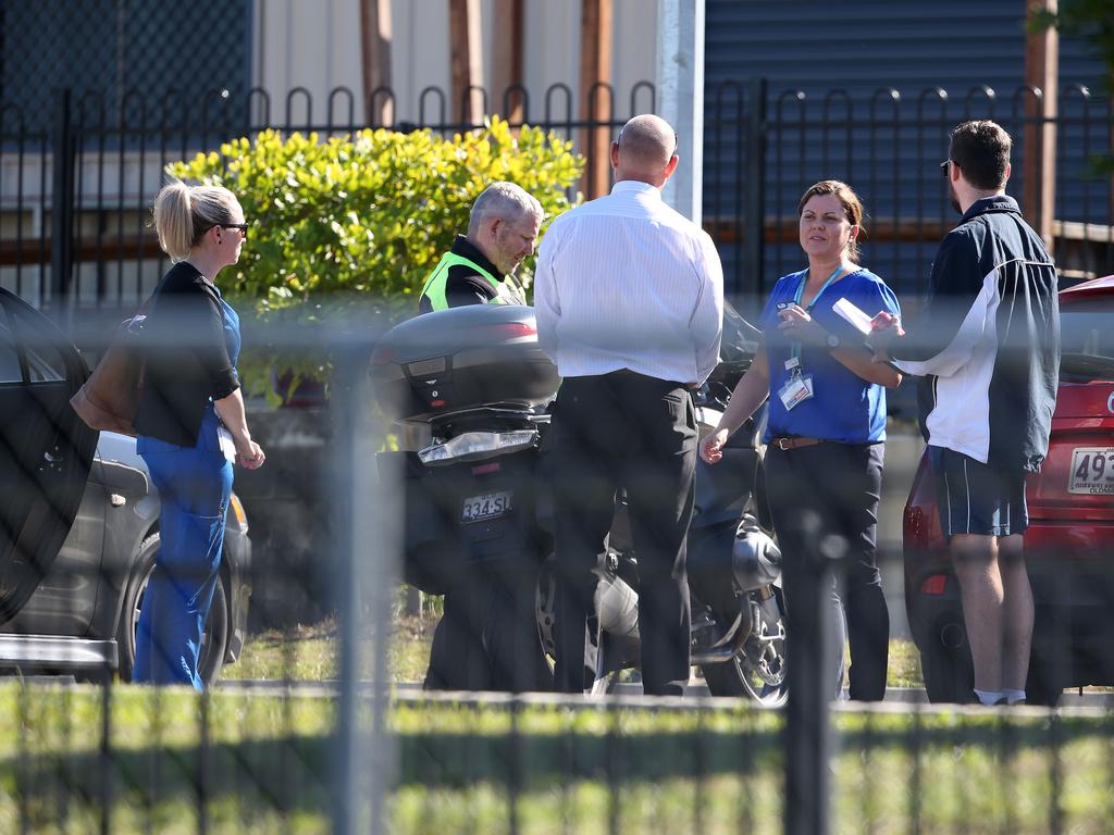 Health authorities replaced students at Parklands Christian College on Wednesday after a female employee tested positive for COVID-19. Picture: Tara Croser.