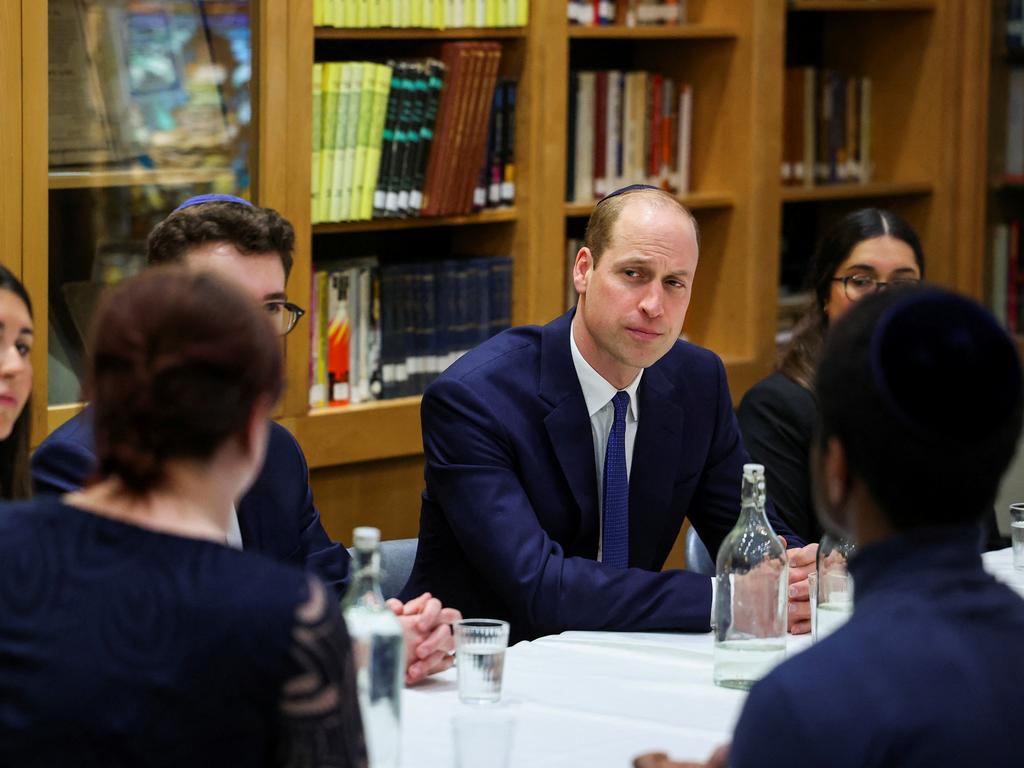 Prince William spoke with young people, affected by anti-Semitism in London. Picture: Getty Images