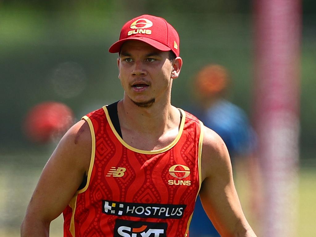 Daniel Rioli has injured his knee in his first week of pre-season with Gold Coast. Picture: Chris Hyde/Getty Images