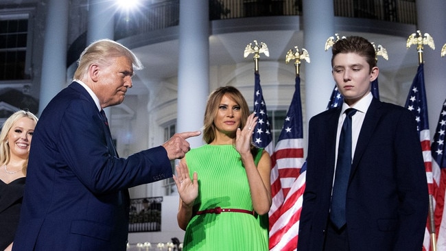 Melania Trump is fiercely protective of Barron, her only child, pictured in 2020. Picture: Chip Somodevilla/Getty Images