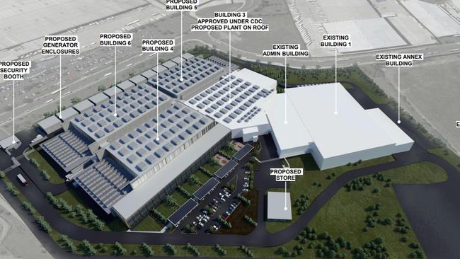 The development will include three, three-storey warehouses used to store electronic data. Picture: Supplied